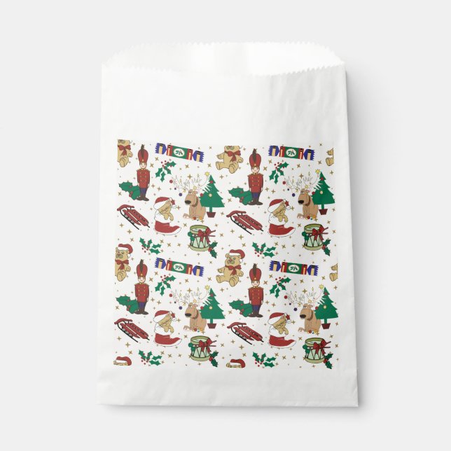 Christmas deer,bear,cat and Nutcracker Favour Bag (Front)