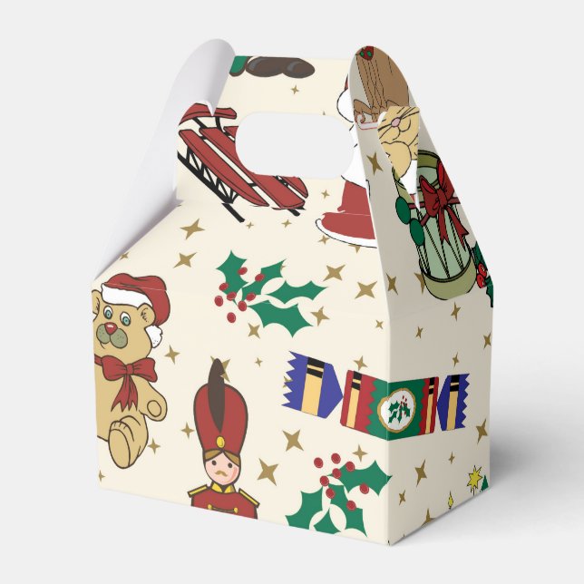 Christmas deer,bear,cat and Nutcracker Favour Box (Front Side)