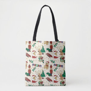 Christmas deer,bear,cat and Nutcracker Tote Bag
