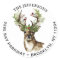 Christmas Deer & Birds Horns Return Address Label