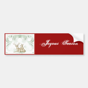 Christmas Deer Bumper Sticker