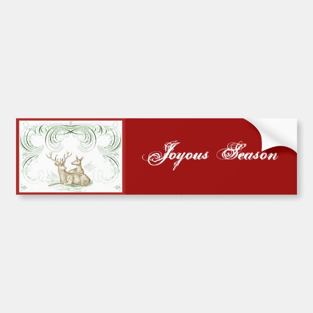 Christmas Deer Bumper Sticker (Front)