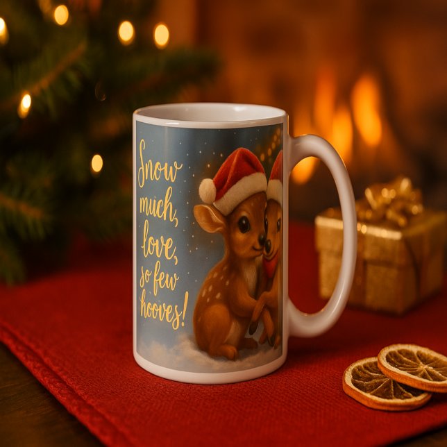 Christmas Deer Couple under Cozy Cabin Lights Coffee Mug (Creator Uploaded)