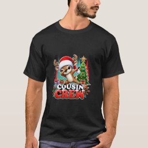 Christmas Deer Cousin Crew Xmas Santa Hat Pyjamas T-Shirt