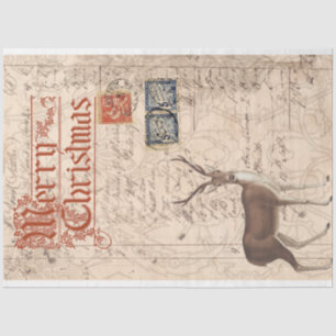 Christmas Deer Ephemera Decoupage Paper