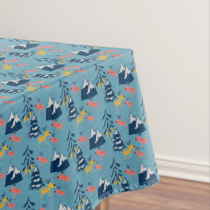 Christmas ,deer ,forest, Christmas trees, holiday, Tablecloth