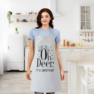 Christmas deer funny illustration apron