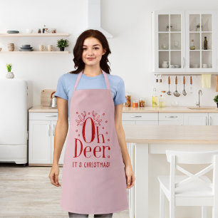 Christmas deer funny illustration apron