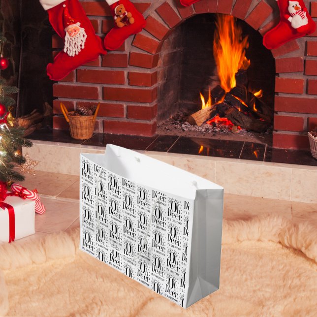 Christmas deer funny illustration large gift bag (Creator Uploaded)