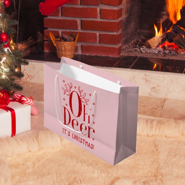 Christmas deer funny illustration large gift bag (Creator Uploaded)
