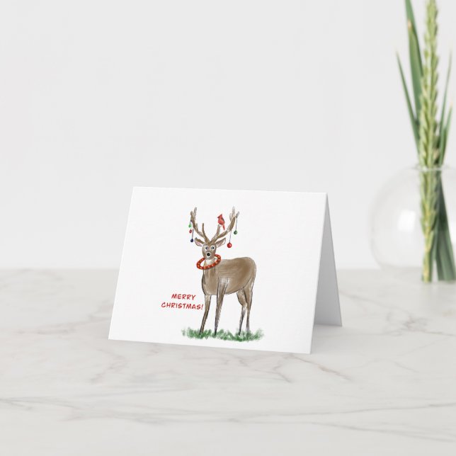 Christmas Deer Greeting Card (Front)