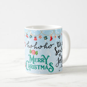 Christmas deer, ho ho ho, merry chrismas coffee mug