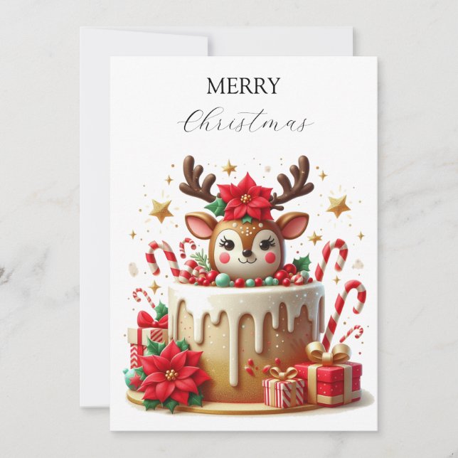 Christmas Deer Holiday Card (Front)