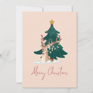 Christmas deer holiday card