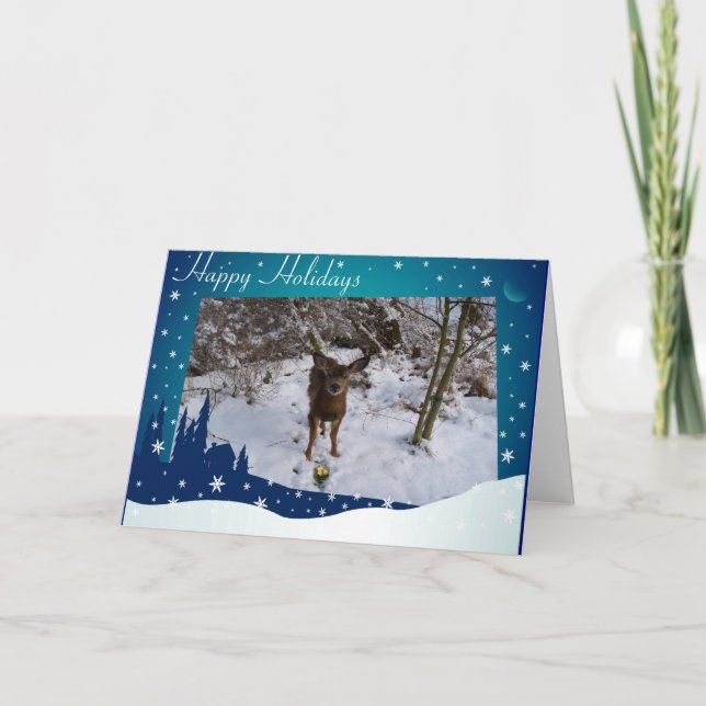 Christmas Deer Holiday Card (Front)