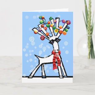 Christmas deer holiday card