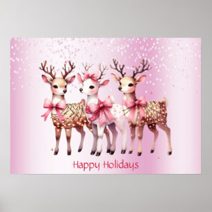 Christmas Deer Holiday Poster