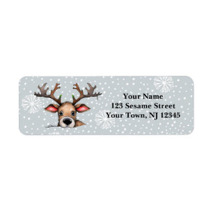 Christmas Deer Holiday Return Labels