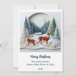 Christmas Deer Holiday Wildlife Personalised Card 