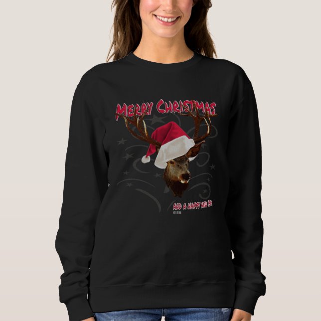 Christmas Deer Hunting Costume Santa Claus Christm Sweatshirt (Front)