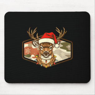 Christmas Deer Hunting Old School Camo, Xmas Hunti Mouse Pad