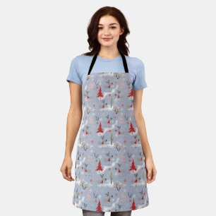 Christmas deer in the forest. Christmas, deer Apron