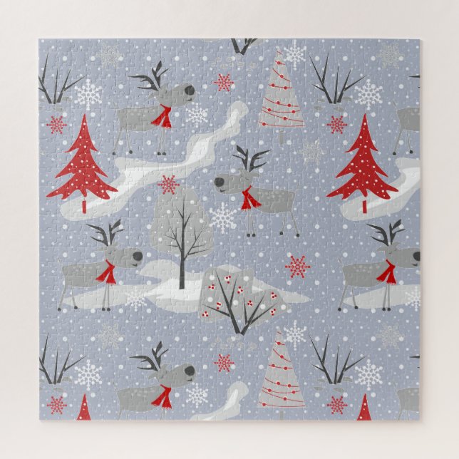 Christmas deer in the forest. jigsaw puzzle (Vertical)