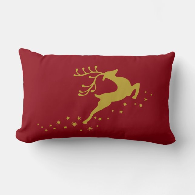 Christmas deer lumbar cushion (Front)
