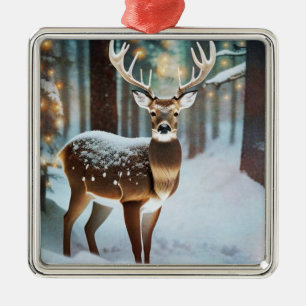 Christmas Deer  Metal Ornament