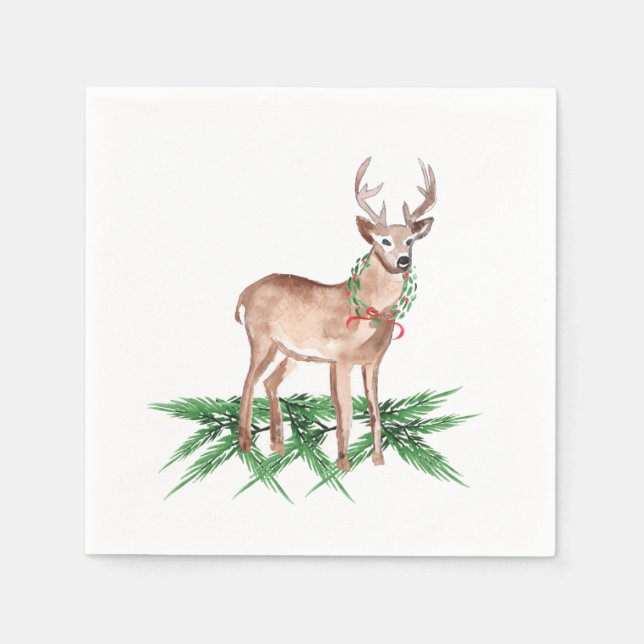 Christmas Deer Napkins (Front)