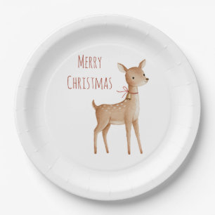 Christmas Deer Paper Plate