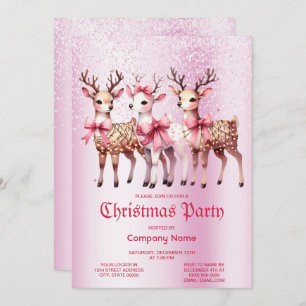 Christmas Deer Party Invitation
