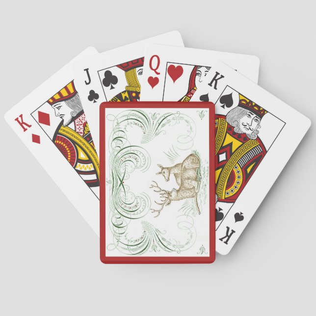 Christmas Deer Playing Cards (Back)
