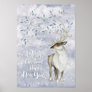 Christmas deer poster