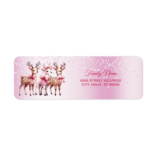 Christmas Deer Return Address Label (Front)