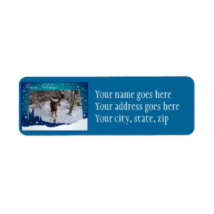 Christmas Deer Return Address Label