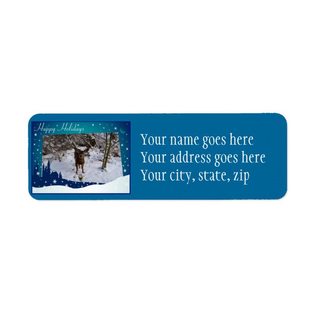 Christmas Deer Return Address Label (Front)