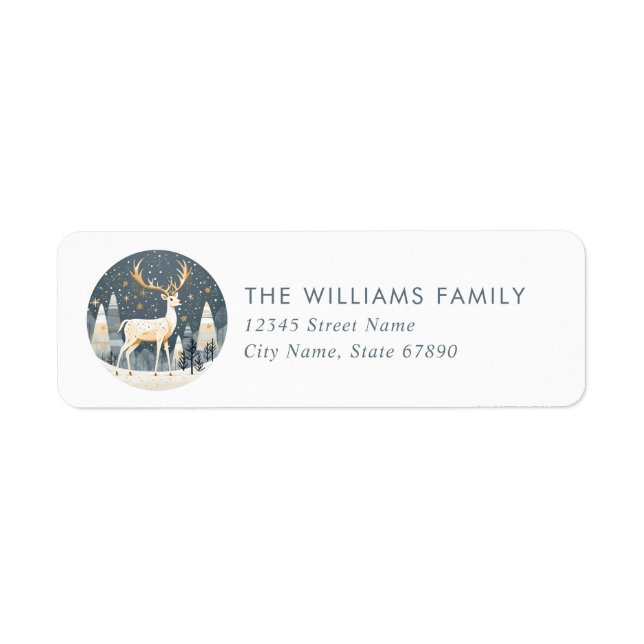 Christmas Deer Return Address Labels (Front)