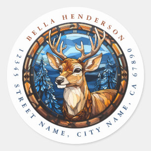 Christmas Deer Round Stickers