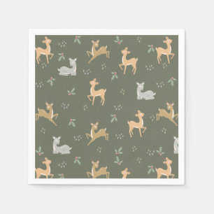Christmas Deer Seamless Pattern Napkin