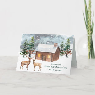 Christmas, deer, Sister & Brother in Law Card