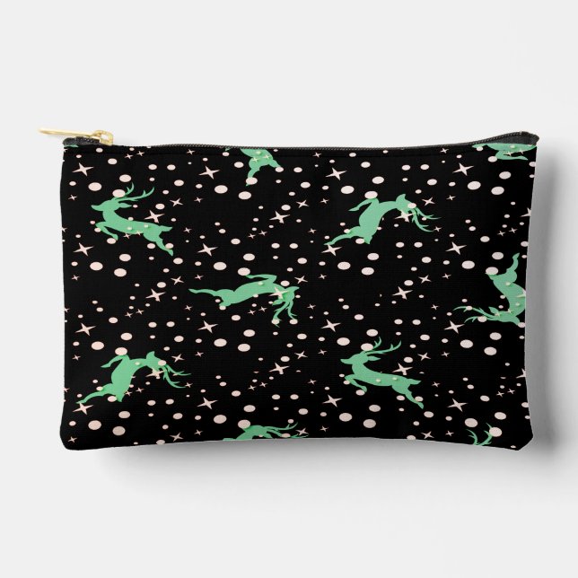 Christmas Deer Star Winter Pattern  Accessory Pouch (Front)