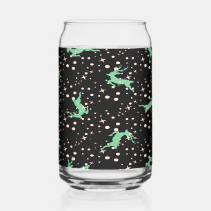 Christmas Deer Star Winter Pattern Can Glass