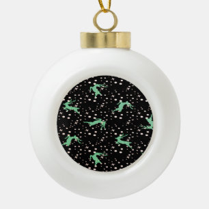 Christmas Deer Star Winter Pattern Ceramic Ball Christmas Ornament