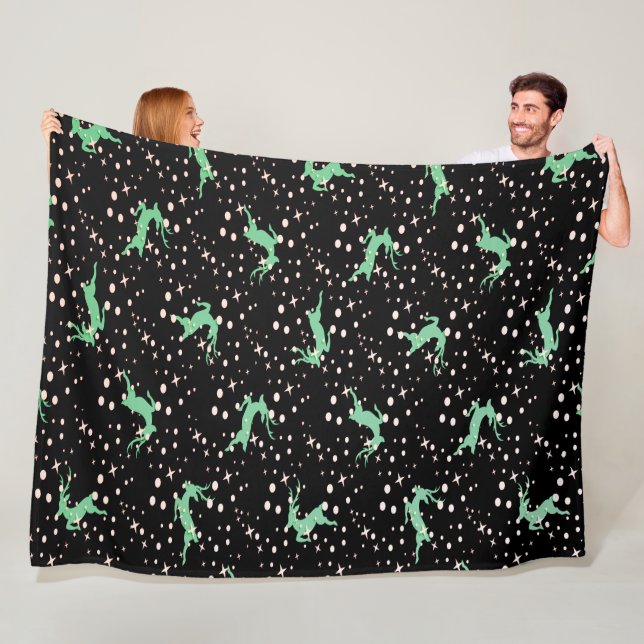 Christmas Deer Star Winter Pattern  Fleece Blanket (In Situ)
