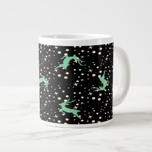 Christmas Deer Star Winter Pattern Large Coffee Mug
