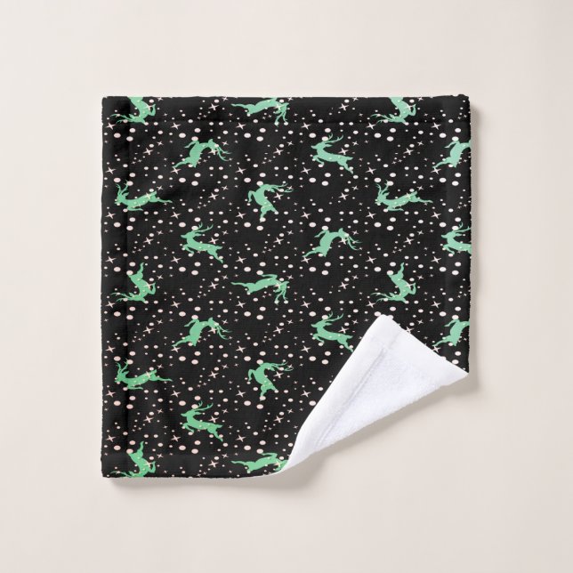 Christmas Deer Star Winter Pattern  Wash Cloth (Wash Cloth)