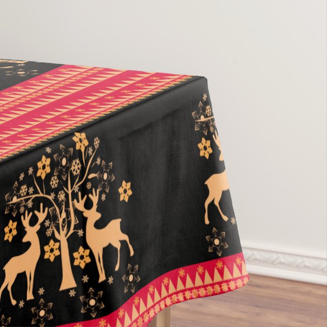 Christmas deer tablecloth (In Situ)