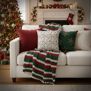 Christmas deer throw pillow