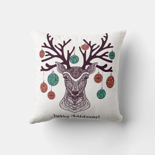 Christmas Deer Throw Pillow